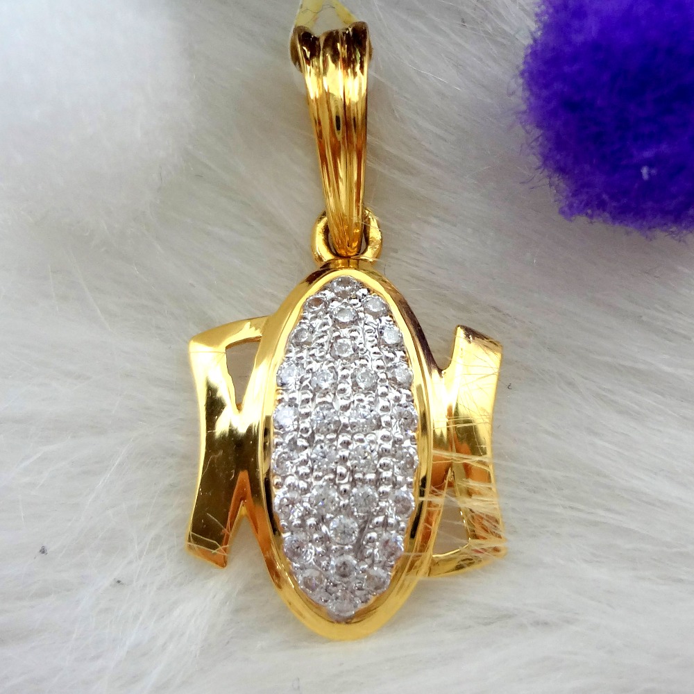 916 gold cz diamond gents pendant