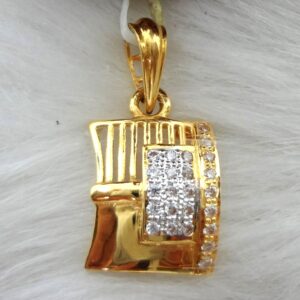 916 gold cz diamond gents pendant