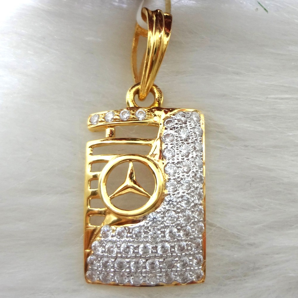 mercedes symbol 22kt gold gents pendent