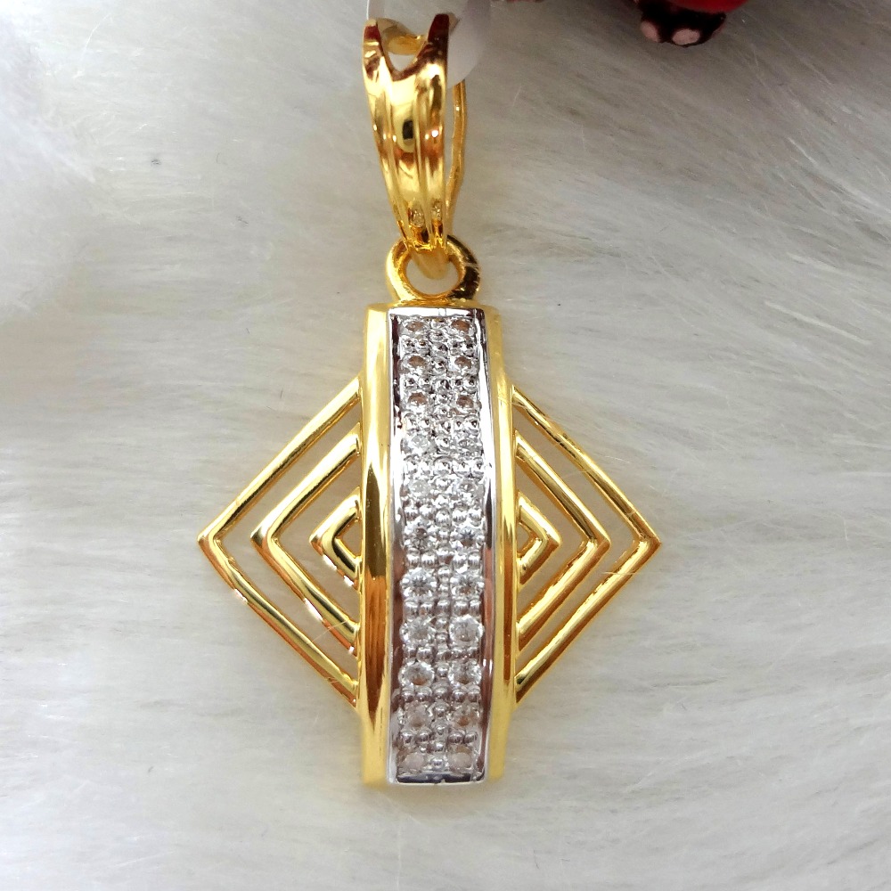 916 gold cz daimond stylish gents pendant