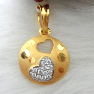 916 gold cz diamond round shape gents pendent