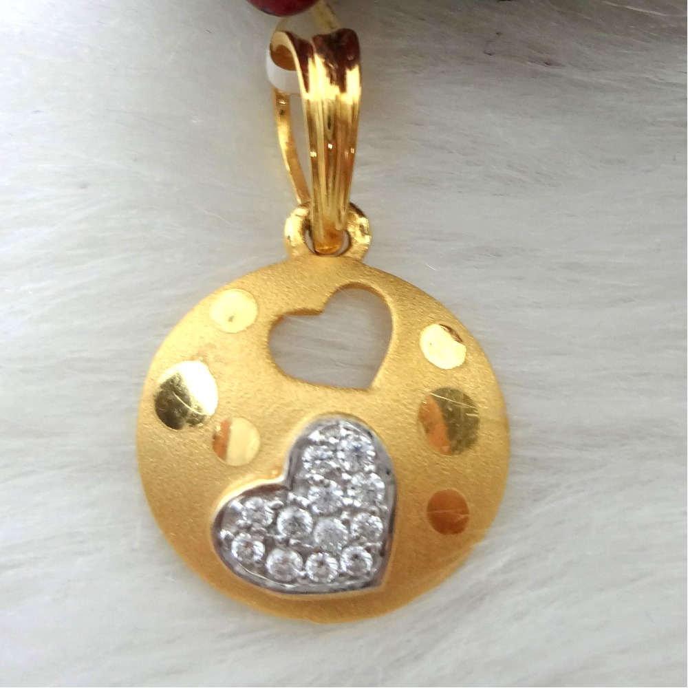 916 gold cz diamond round shape gents pendent