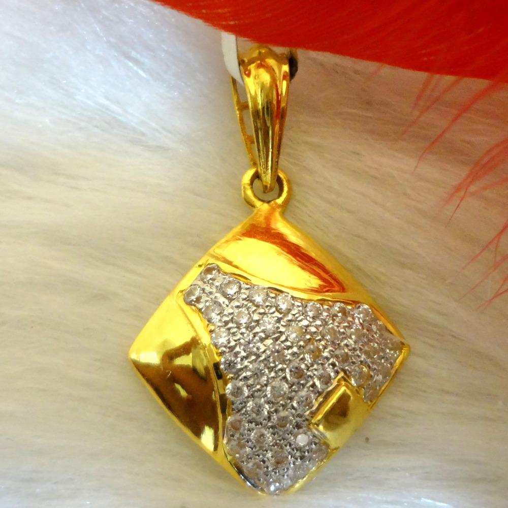 916 gold cz diamond stylish gents pendent