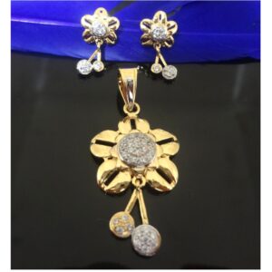 916 GOLD CZ DIAMOND PENDENT SET