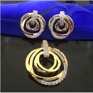 916 GOLD CZ DIAMOND PENDENT SET