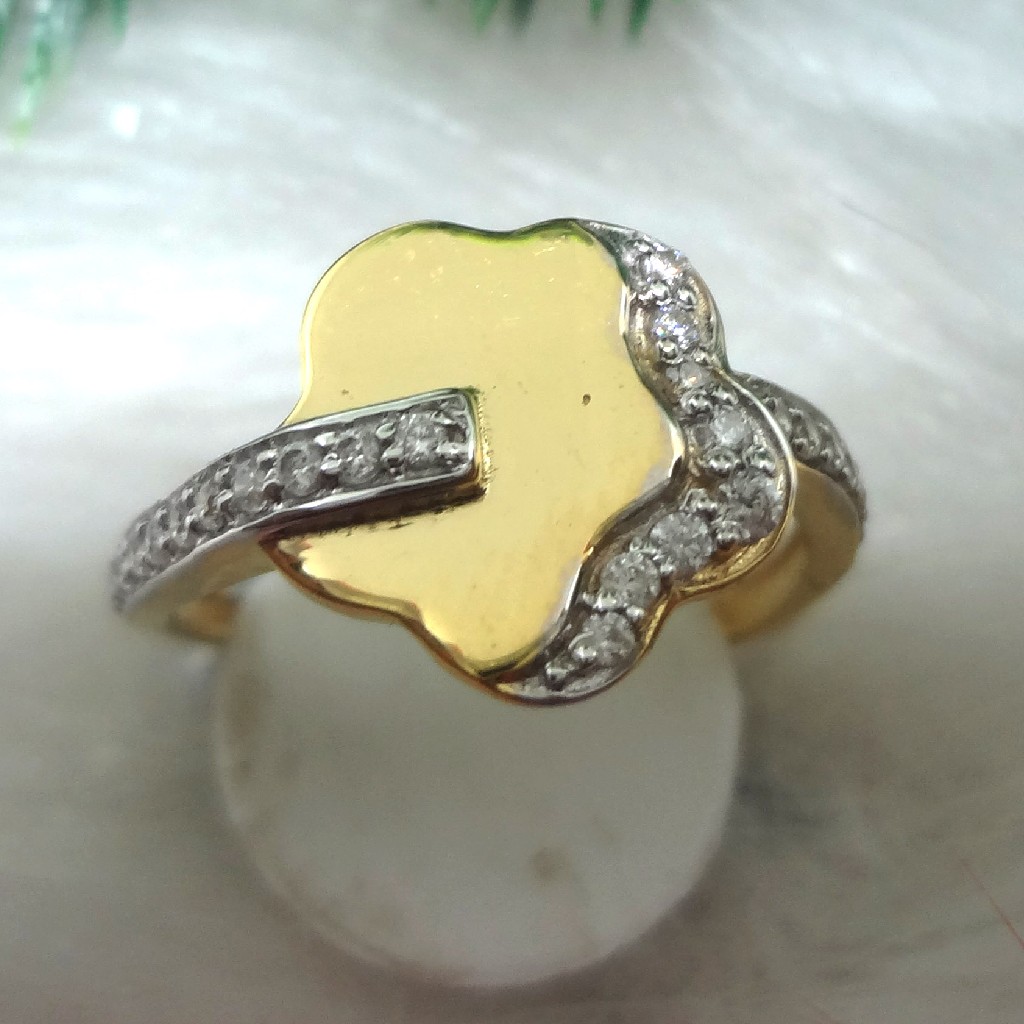 916 Gold Cz Diamond Ladies Ring