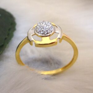 916 Gold Cz Diamond Ladies Ring