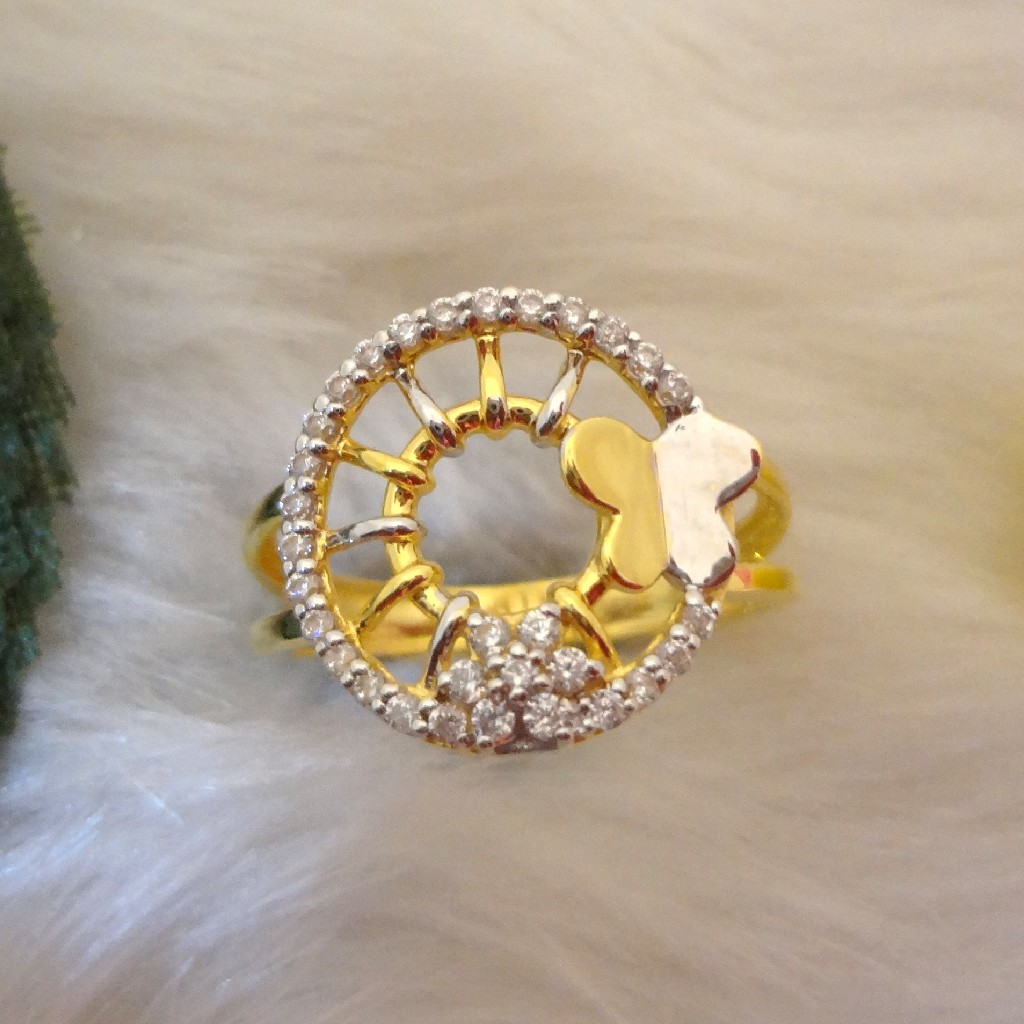 916 gold cz diamond butterfly ladies ring