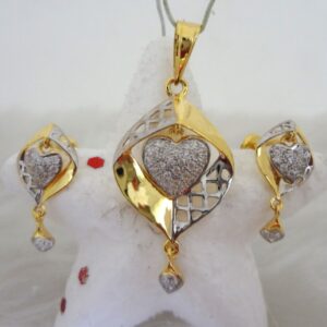 916 GOLD CZ DAIMOND PENDANT SET