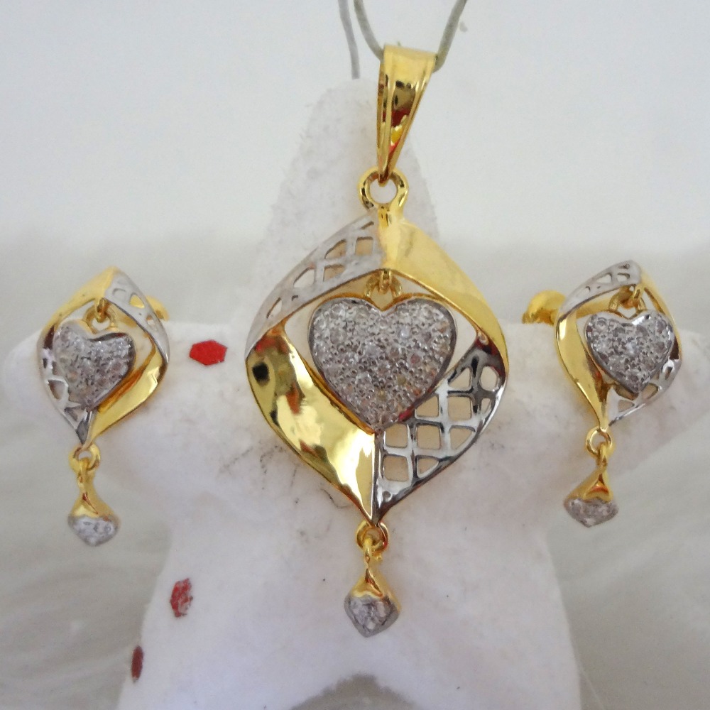 916 GOLD CZ DAIMOND PENDANT SET