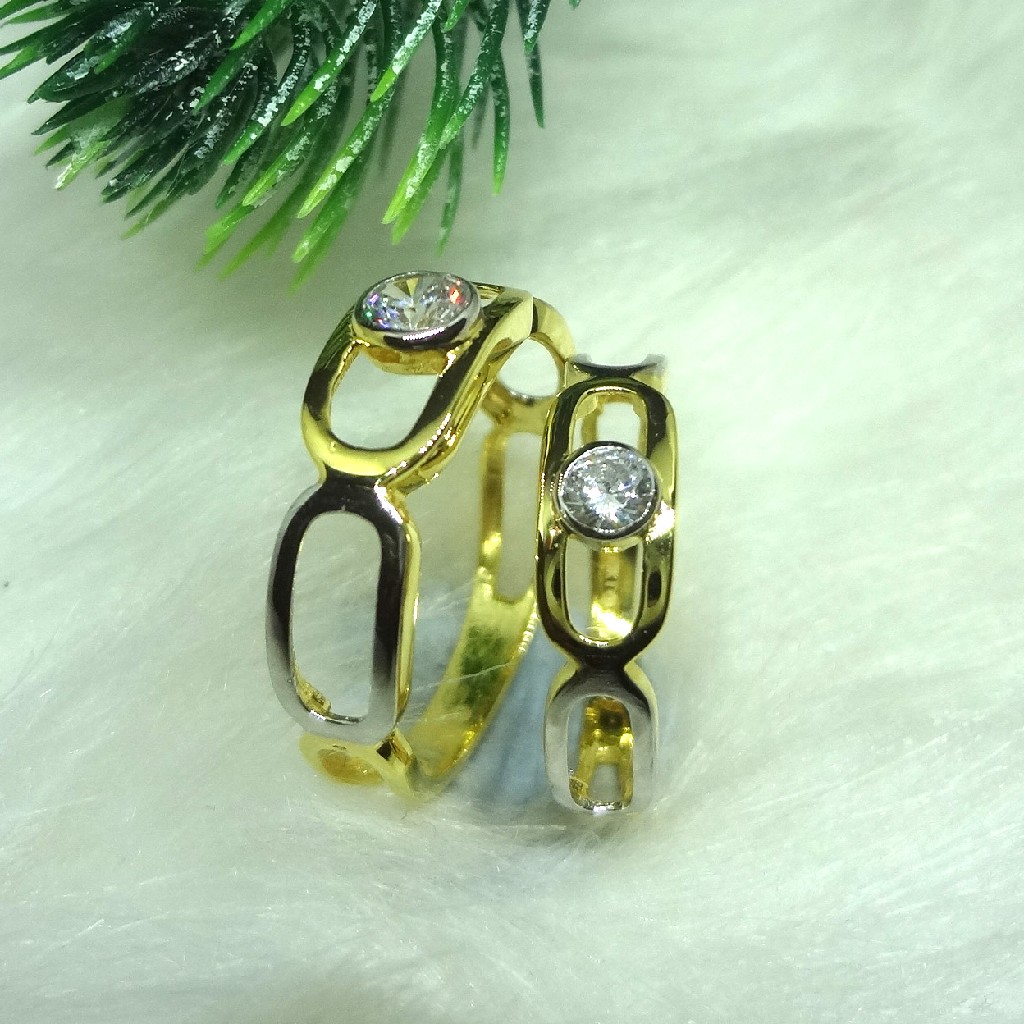 916 Gold Cz Diamond Couple Rings