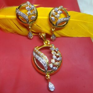 916 GOLD CZ DAIMOND PENDANT SET