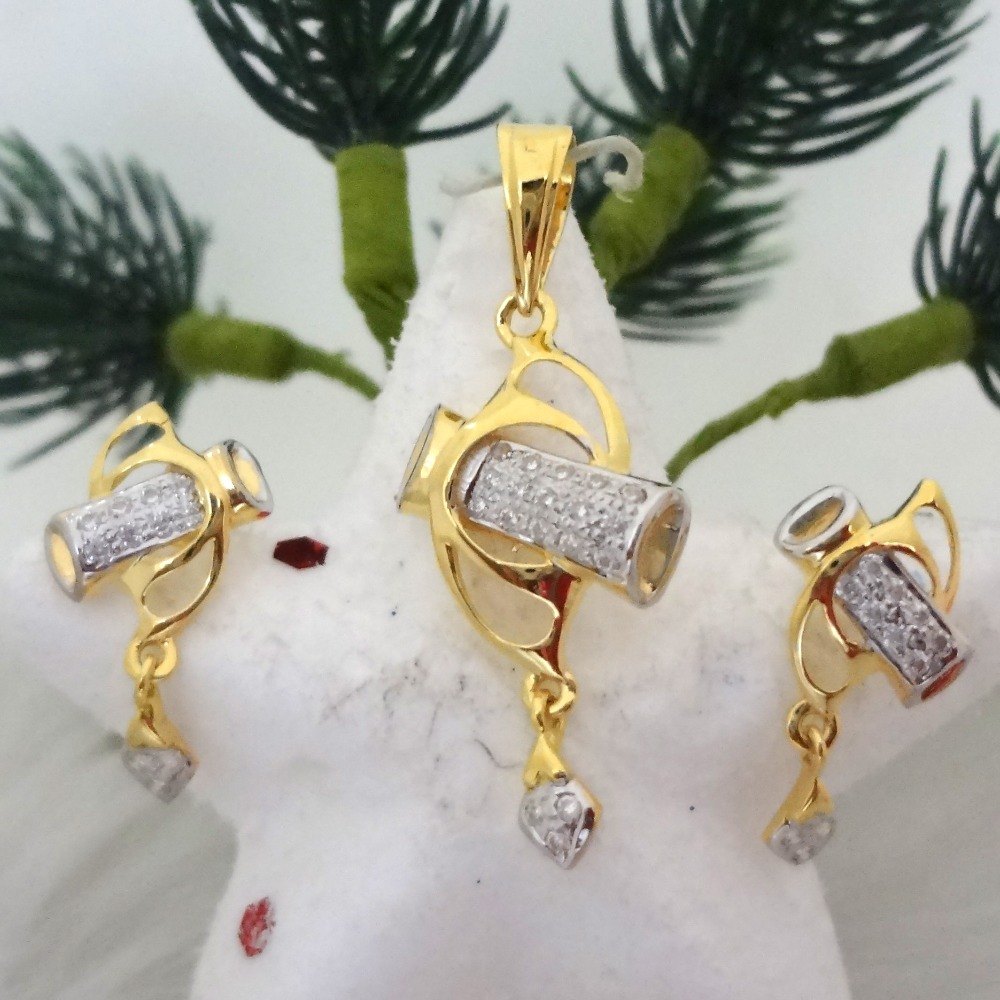 916 GOLD CZ DIAMOND PENDANT SET