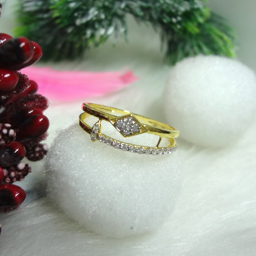 916 gold cz diamond ladies ring