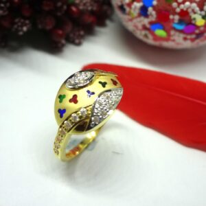 916 gold cz diamond ladies ring