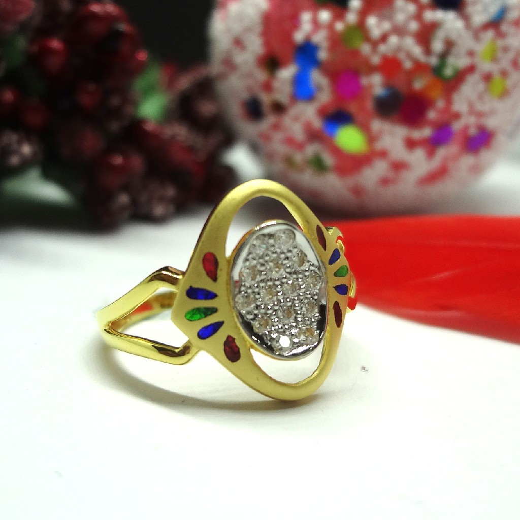 916 gold cz diamond ladies ring