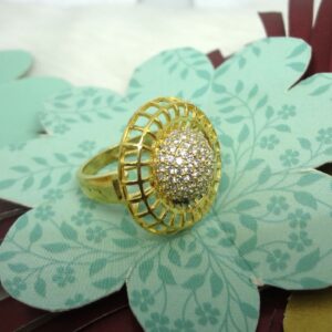 916 gold cz diamond ladies ring