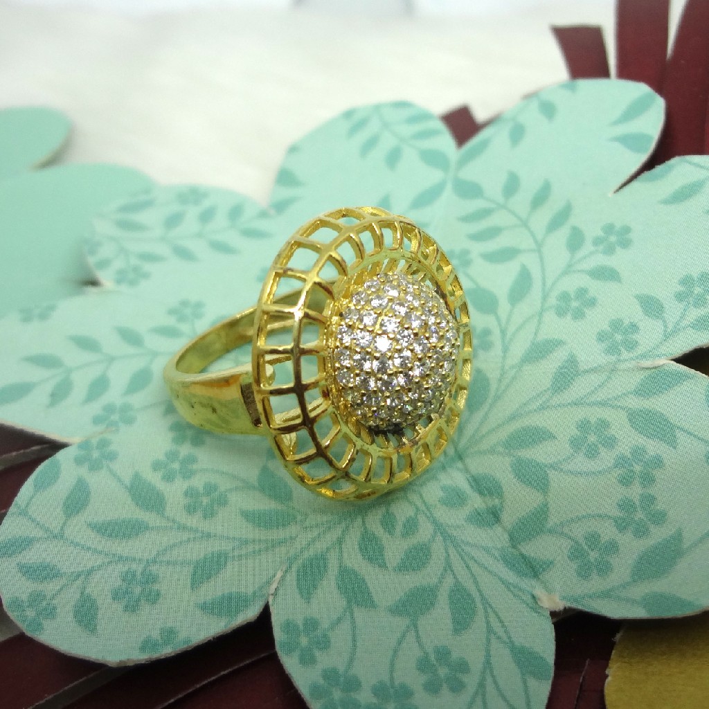 916 gold cz diamond ladies ring