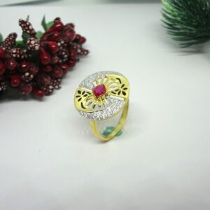 916 gold cz diamond ladies ring