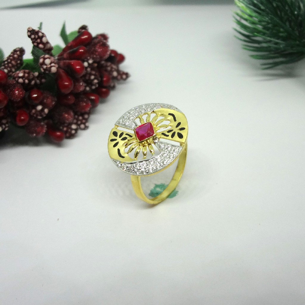 916 gold cz diamond ladies ring