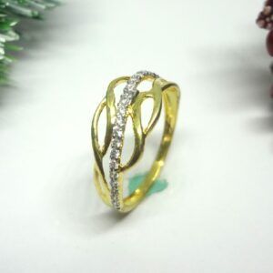 916 Gold Cz Diamond Ladies Ring