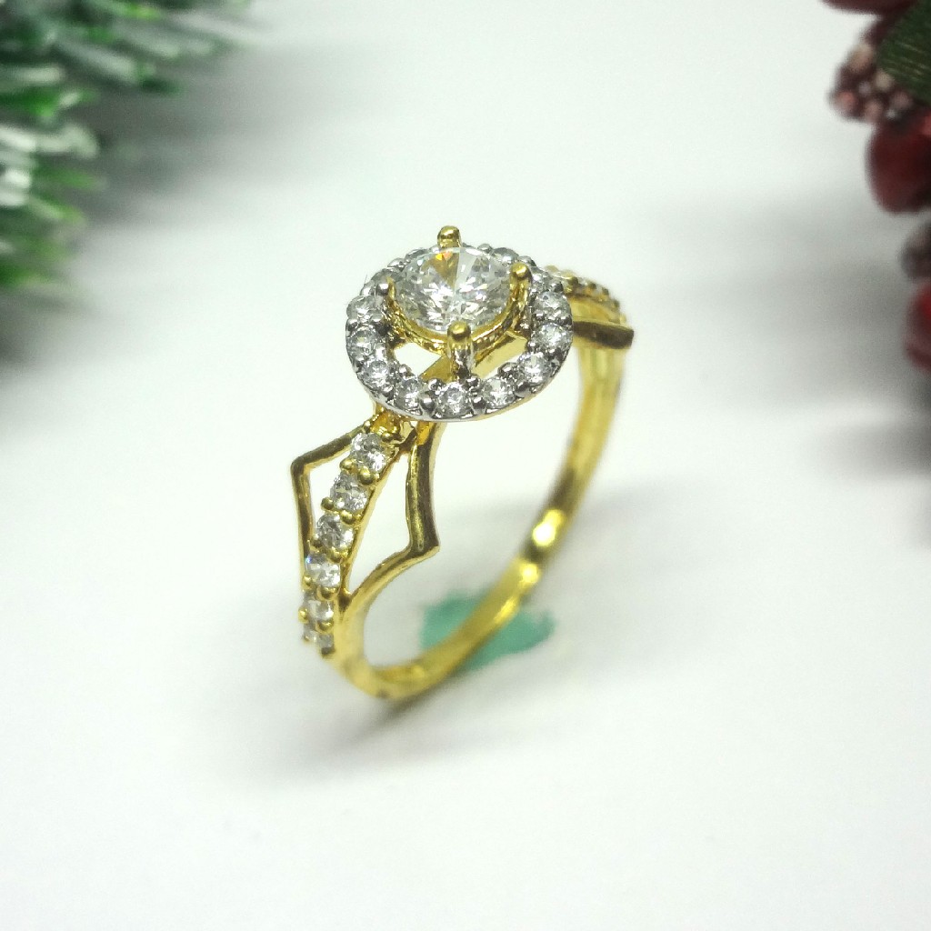 916 gold cz diamond ladies ring