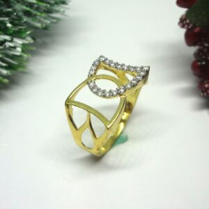 916 Gold Cz Diamond Ladies Ring