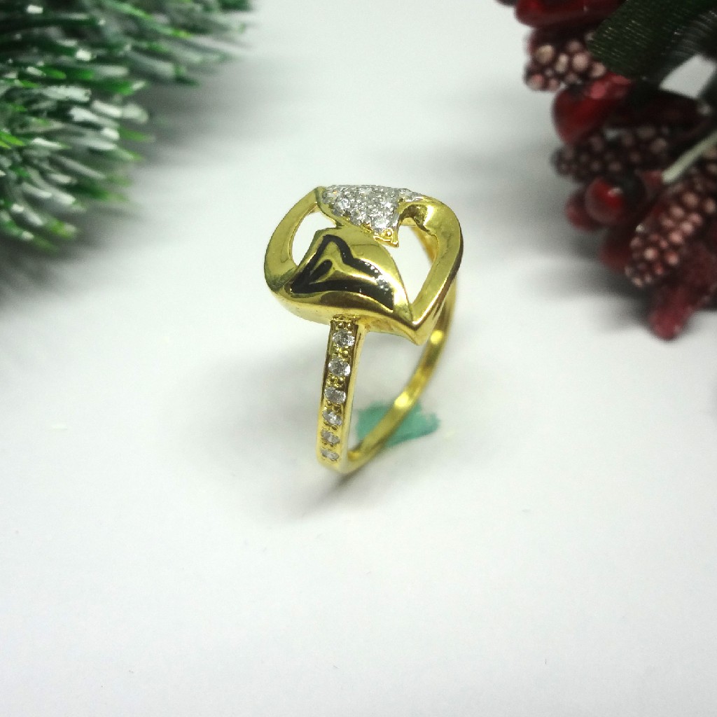 916 Gold Cz Diamond Ladies Ring