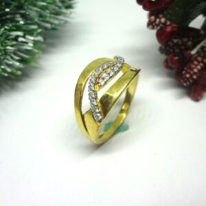 916 Gold Cz Diamond Ladies Ring
