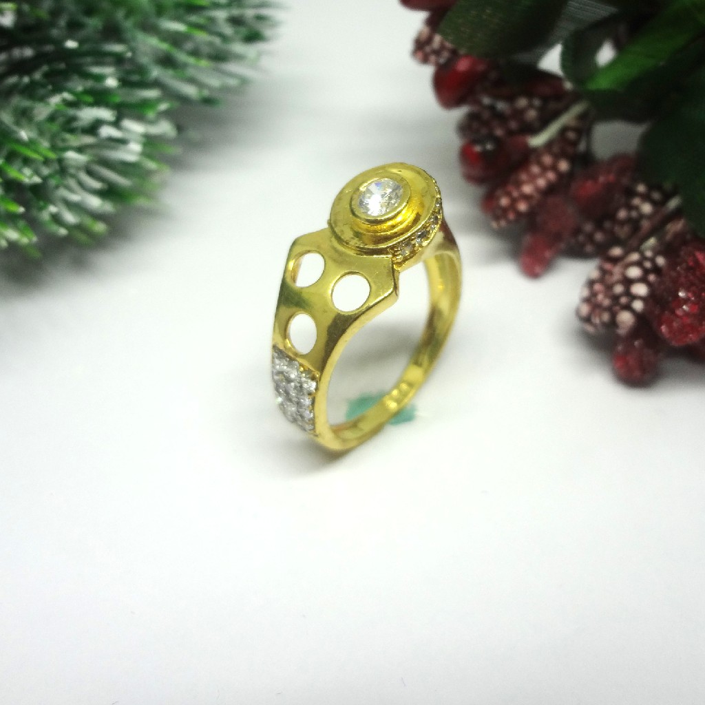 916 gold cz diamond ladies ring