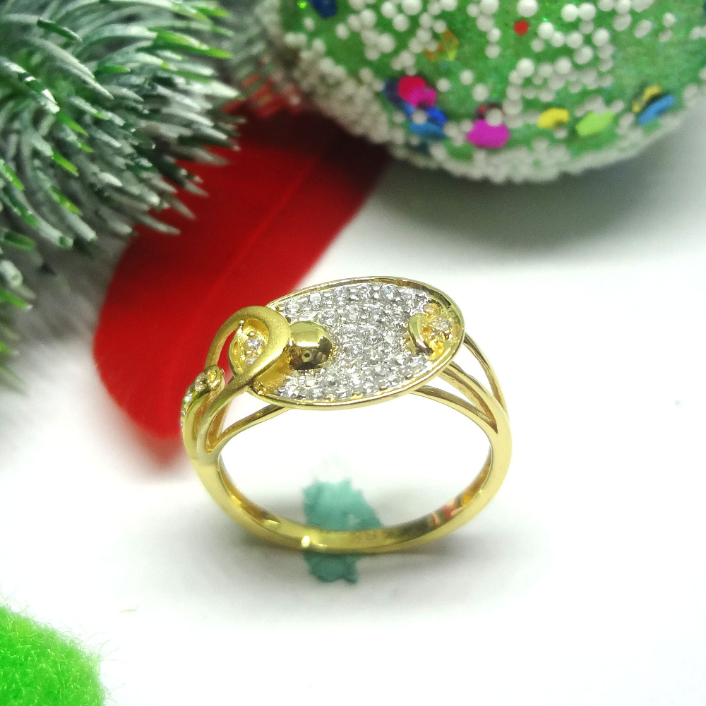 916 gold cz diamond ladies ring