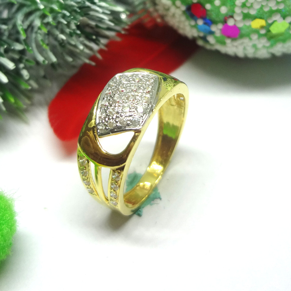 916 gold cz diamond gents ring