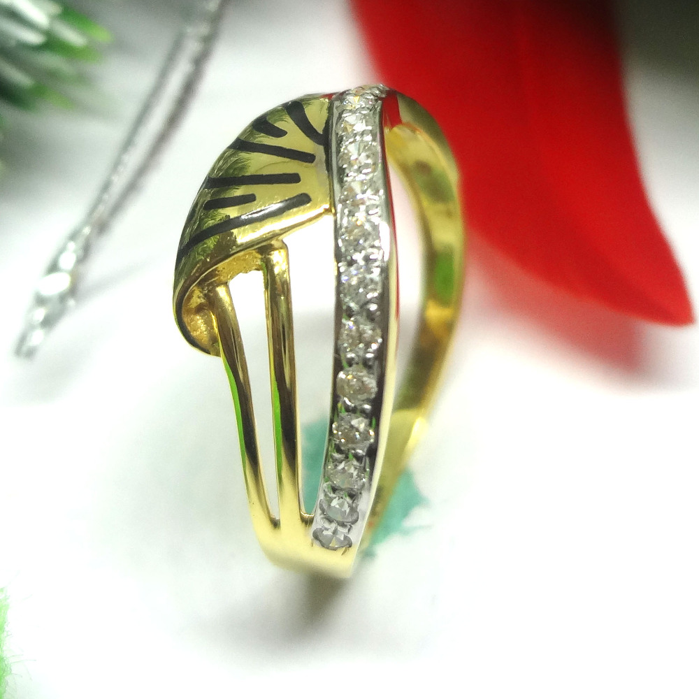 916 gold cz diamond antique ladies ring