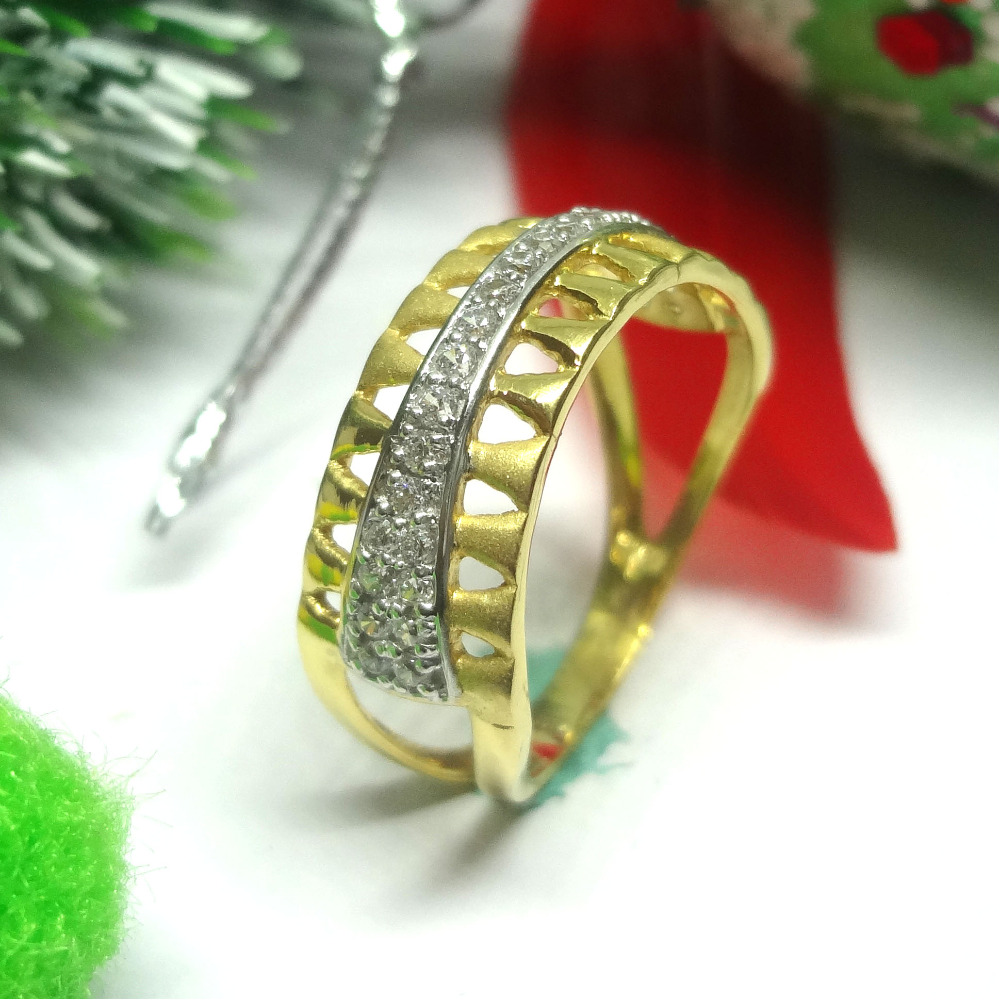 916 gold cz diamond ladies ring