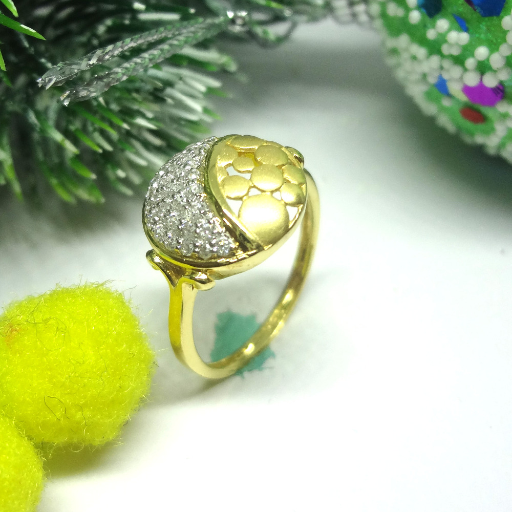 916 gold cz diamond ladies ring