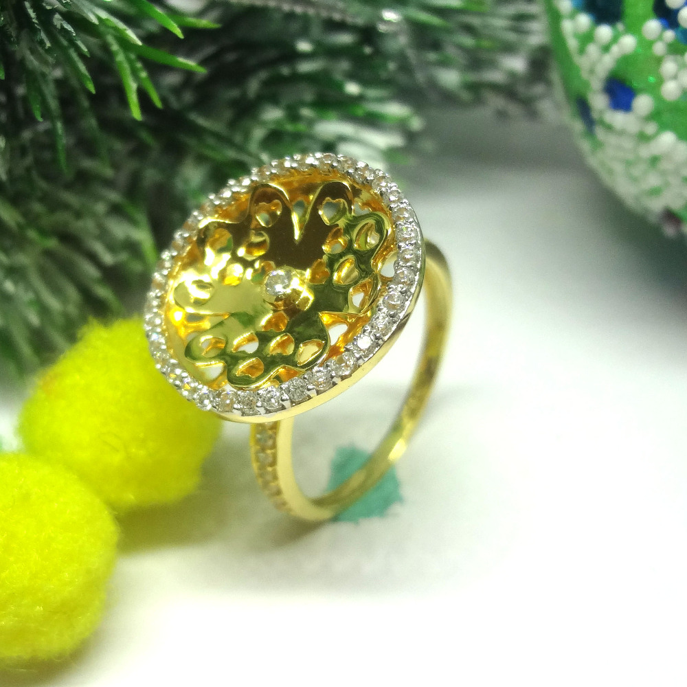 916 gold cz diamond ladies ring