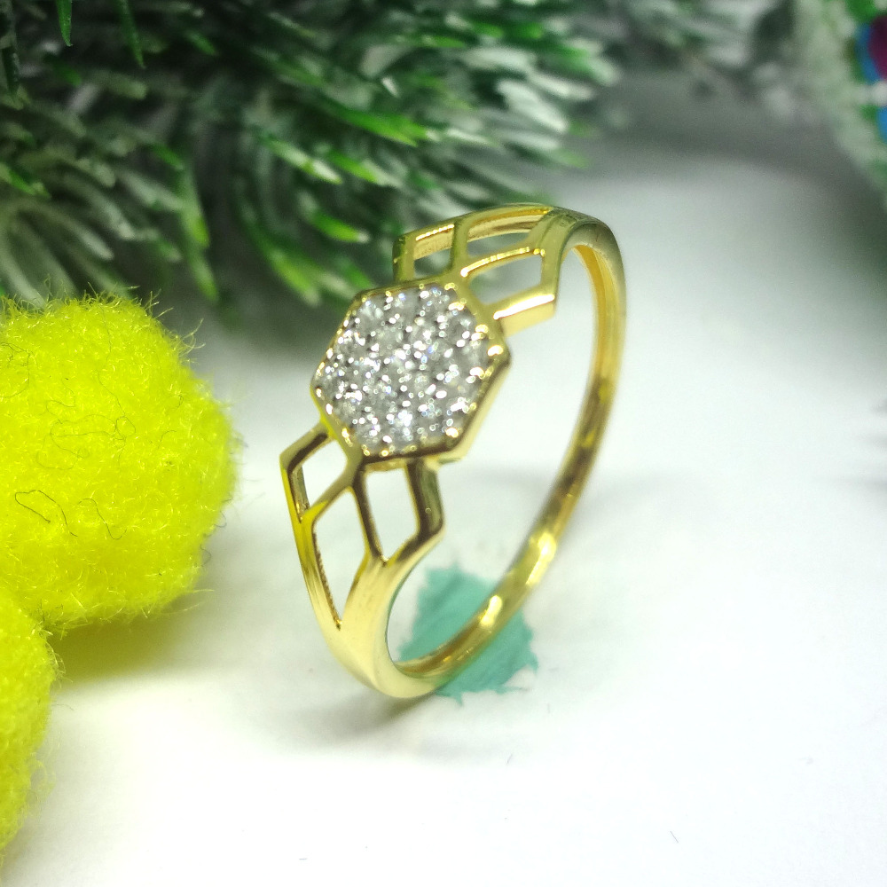 916 gold cz diamond ladies ring