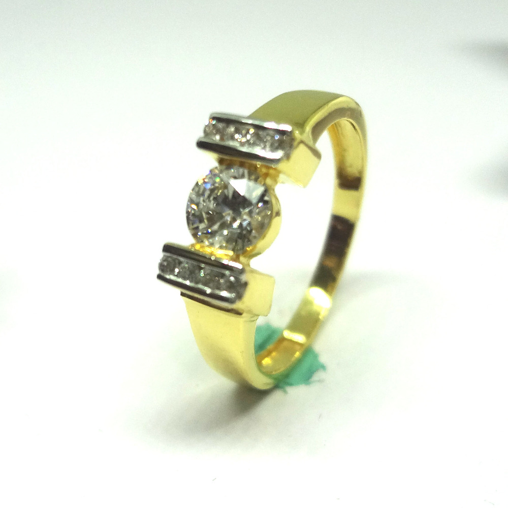 916 GOLD CZ DIAMOND SOLITARE LADIES RING