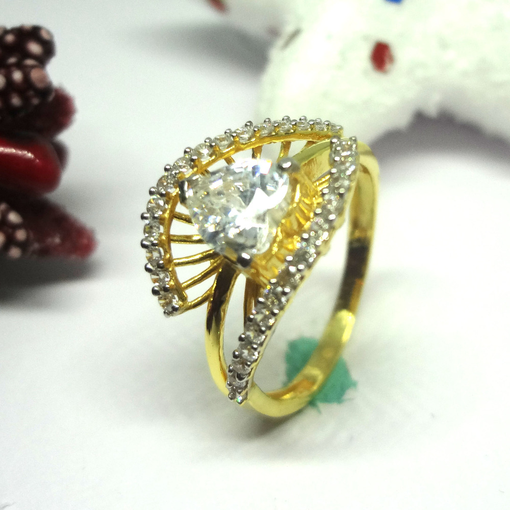 916 gold cz diamond ladies ring