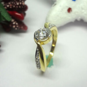 916 gold cz diamond stylist ladies ring