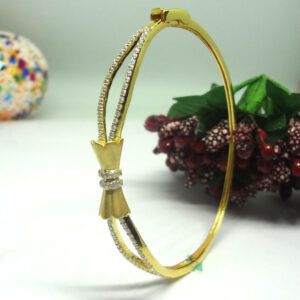 18kt gold cz diamond bracelet kada