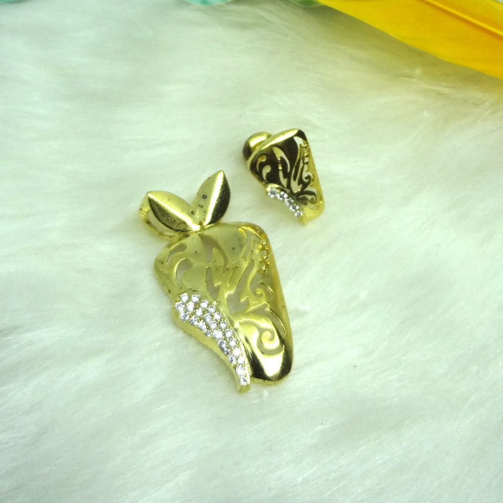 916 GOLD CZ DIAMOND PENDANT SET