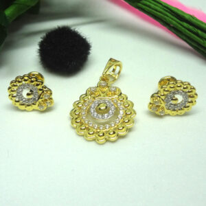 916 gold cz diamond pendant set