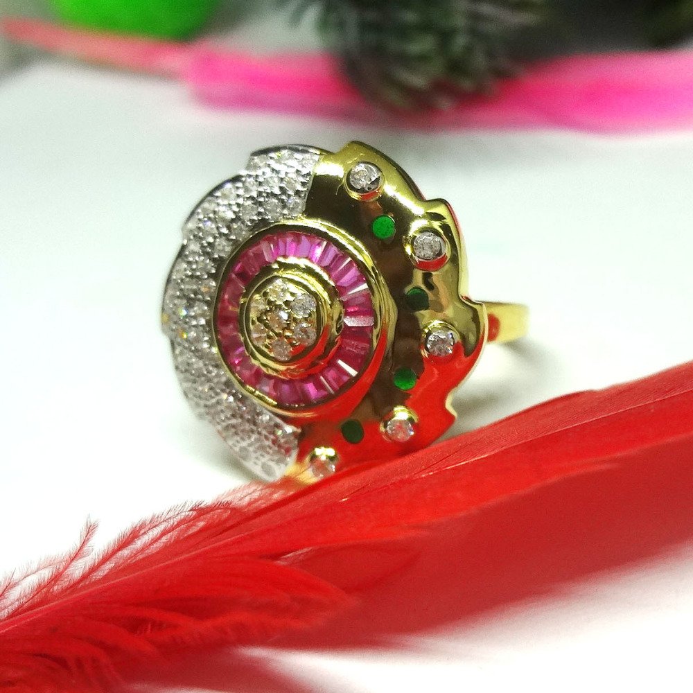 916 gold cz diamond ladies ring - Image 2