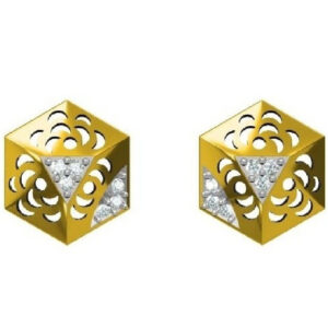 916 cz  gold diamond tops