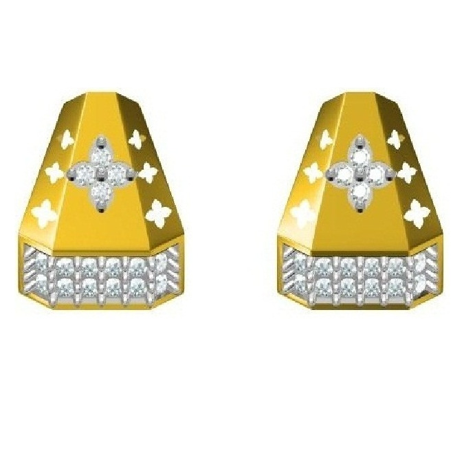 916 cz gold diamond earrings
