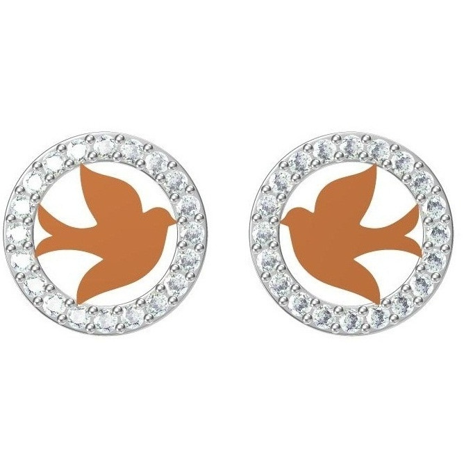 18kt cz rose gold diamond earrings