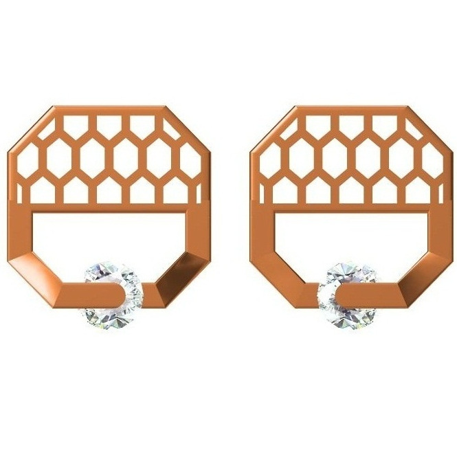 18kt cz rose gold earrings