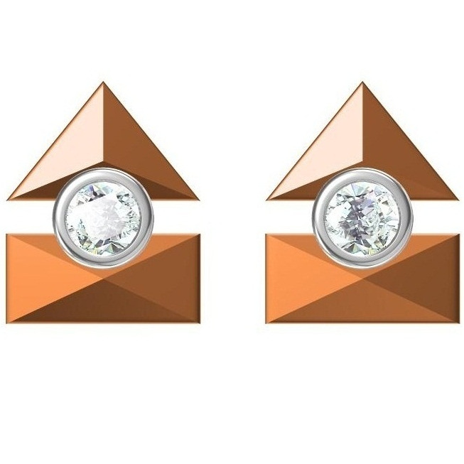 18kt cz rose gold earrings
