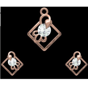 18kt rose gold soliter diamond pendant set